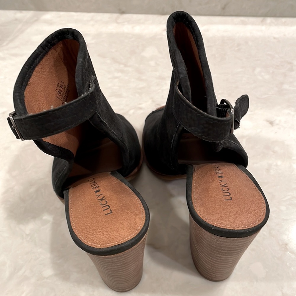 Lucky brand peep toe black mule shoes - Picture 3 of 4